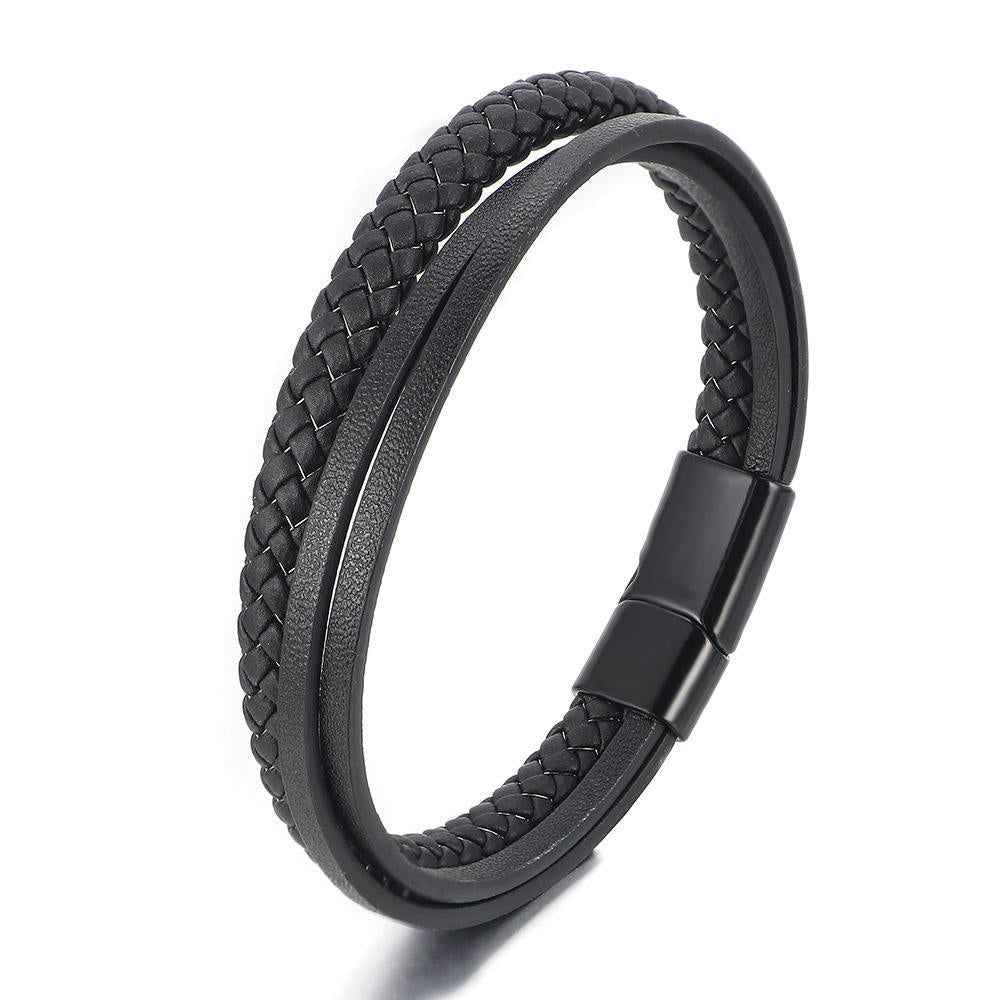 New leather bracelet men's small multi-layer braided hot style handmade bracelet wholesale in stock